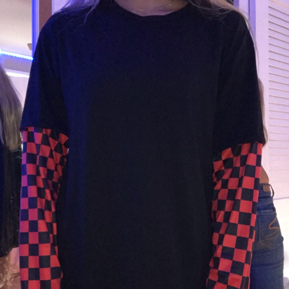 Black and Red Checkered Long Sleeve